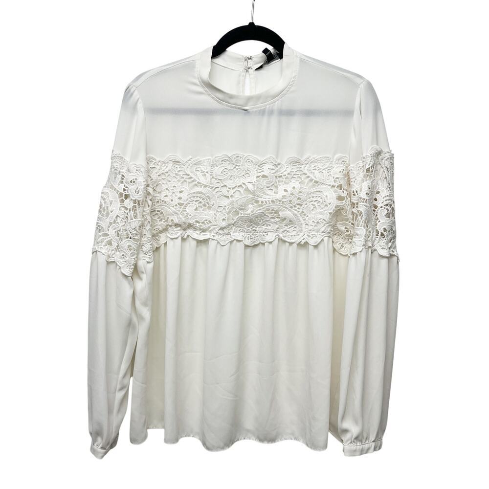 Express Crochet Office Workwear Party Cocktail Elegant Womens Top Size Large